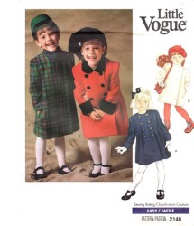 2148 CHILDREN'S VOG 2 BREASTED A-LINE COAT SNAP OR NOT PATTERN 3